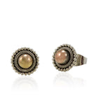 Balinese Sterling Silver and Gold Post Earrings