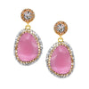 Rosy Pink Cat's Eye Drop Earrings