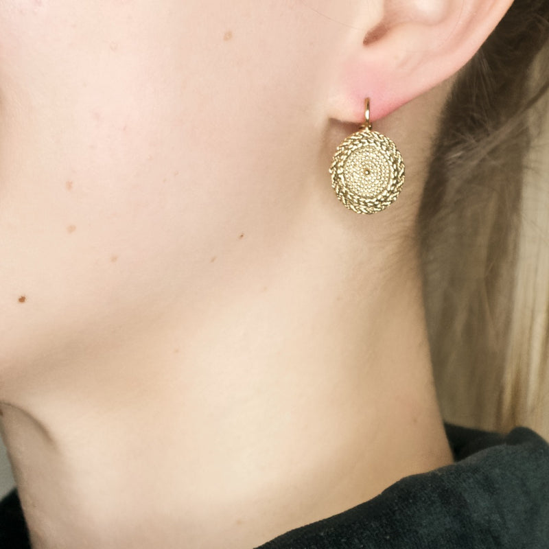 Feminine Gold-Plated Sleeper Earrings by Satellite Paris