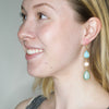 Cat's Eye and Rose Quartz Turkish Earrings- Smaller Rose Stone
