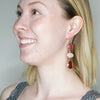 Cascading Pink Turkish Gem Earrings