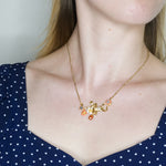 Gold Frog Swimming in Flower Pond Necklace by Eric et Lydie