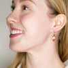 Drop Red and White Flower Earrings by Eric et Lydie