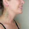 Statement Artisan Chandelier Earrings with Onyx
