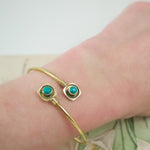 Turquoise and Bronze Open Bangle