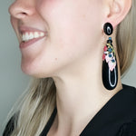 Hand Painted Calla Lily Tear Drop Earrings by DUBLOS