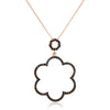 Rose Gold Plated Sterling Silver Flower Pendant Necklace