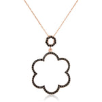 Rose Gold Plated Sterling Silver Flower Pendant Necklace