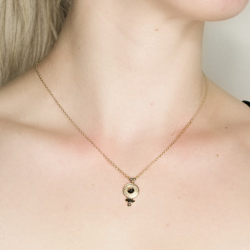 Delicate Onyx and Crystal Necklace  by Satellite Paris