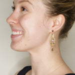 Intricate Gold and Onyx Crystal Drop Earrings by AMARO