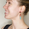 Red Jasper and Blue Howlite Drop Pendant Earrings by AMARO