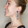Turquoise and Lapis Magnificent Statement Earrings by AMARO
