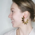 Golden Leaf Hoop Earrings