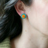 Hand Beaded Post Earrings - Multicolor