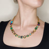 Turquoise and Abalone Garden of the Sea Gold Gemstone Necklace by AMARO