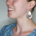 Lightweight Sterling Silver Etched Pendant Earrings from Taxco, Mexico