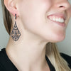 Geometric and Filigree .925 Silver and Zirconia Earrings