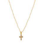 Moonstone Long Cross Drop Necklace