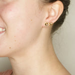Gold Flower and Sparrow Earrings by Eric et Lydie