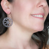 Round Filigree Drop Pendant Earrings from Taxco, Mexico