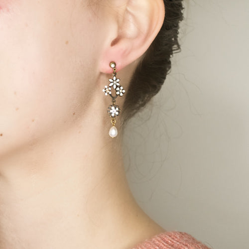 Whimsical Drop Flower Post Earrings by Eric et Lydie