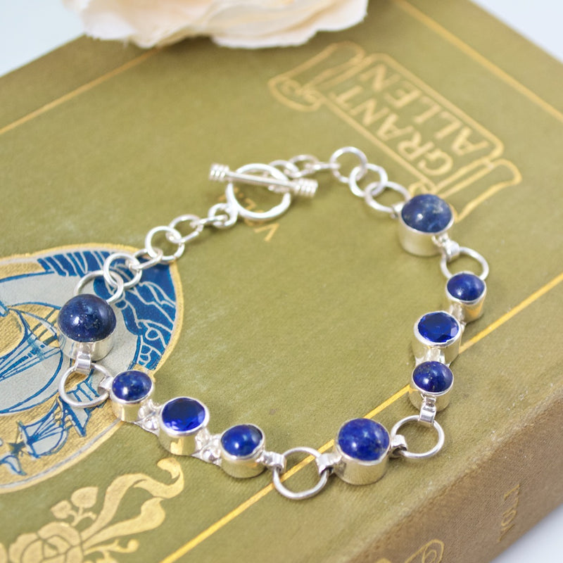 Lapis Lazuli and Silver Bracelet - Reveka Rose
