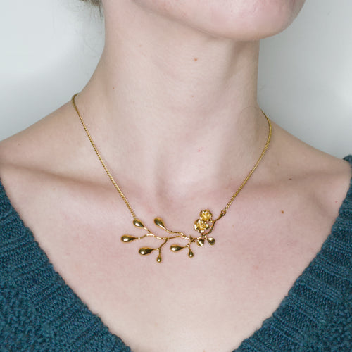 Gold Cherry Blossom Necklace by Eric et Lydie