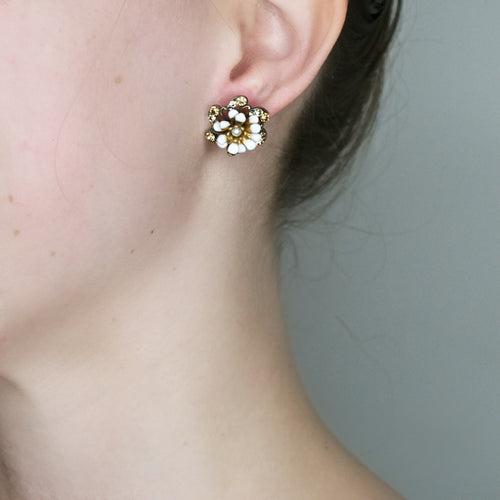 Sparkle Flower Post Earrings by Eric et Lydie