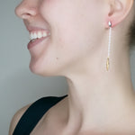 Drop Chain Geometric 925 Sterling Silver Earrings
