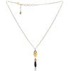 Flower and Onyx Drop Pendant Necklace by Eric et Lydie