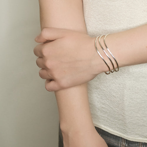 Curving Silver Cuff from Taxco, Mexico