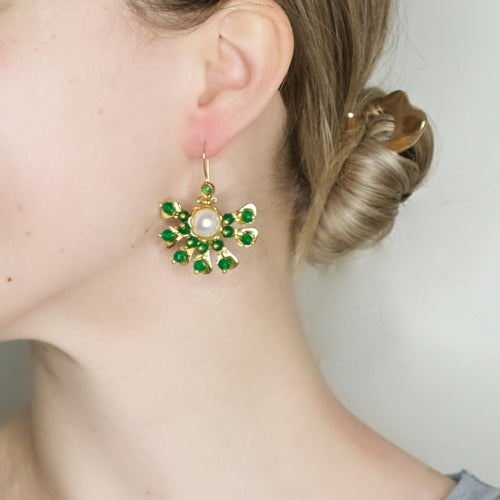 Ottoman Inspired Brass Peacock Earrings