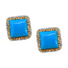 Square Turquoise Post Earrings