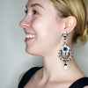 Black and White Feather Inspired Drop Earrings by DUBLOS
