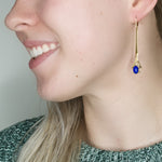 Art Deco Lapis Lazuli Drop Earrings