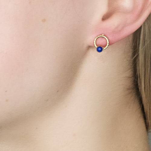 Elegant Small Lapis Lazuli Post Earrings