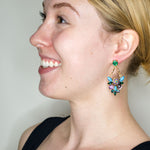 "Goddess Kali" Amethyst and Turquoise Pendant Earrings by AMARO