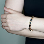 Elegant Onyx and Crystal Gold Plated Bracelet by AMARO