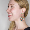 Colorful Swarovski Crystal and Strass Flower Wreath Earrings by DUBLOS