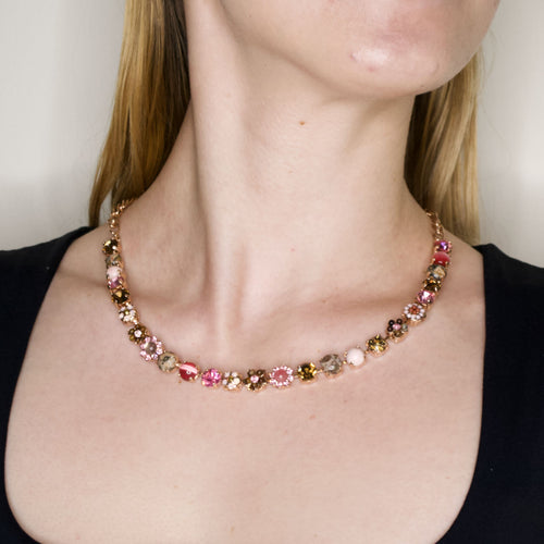 Pink Floral Gemstone Necklace by AMARO