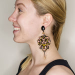 Art Deco-Inspired Stained Glass Chandelier Earrings by DUBLOS