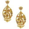 Golden Metal Flower Pendant Earrings by DUBLOS