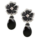 Drop Onyx Crystal Earrings by DUBLOS