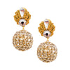 Golden Crystal Drop Earrings by DUBLOS