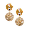 Golden Crystal Drop Earrings by DUBLOS