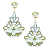 Dainty Green Swarovski Strass and Crystal Pendant Earrings by DUBLOS