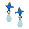 Delicate Blue Sparrow Drop Post Earrings by Eric et Lydie