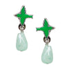 Delicate Green Sparrow Drop Post Earrings by Eric et Lydie