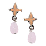 Delicate Pink Sparrow Drop Post Earrings by Eric et Lydie