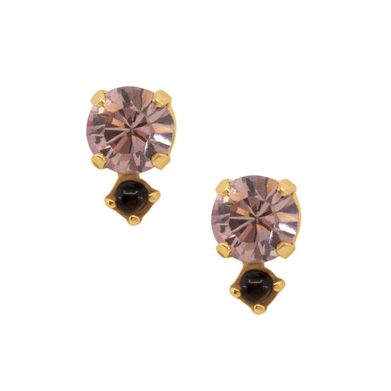 Delicate Pink Swarovski Crystal Post Earrings by AMARO